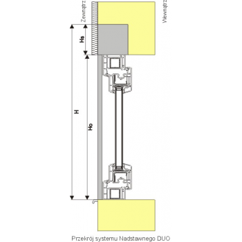 External blind top mounted for the window 150x220 cm