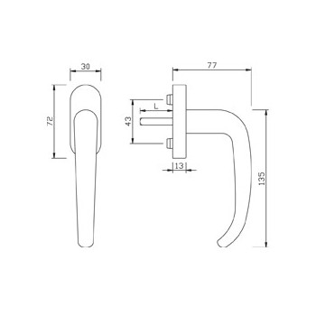 Window handle gQ FG65L
