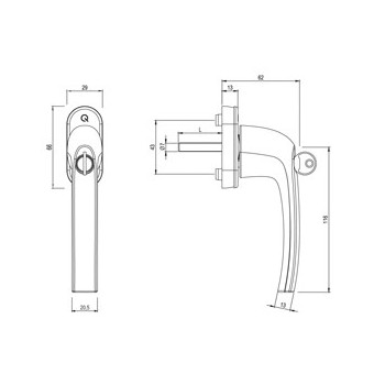Fensterdrücker gQ FG10 S.AL