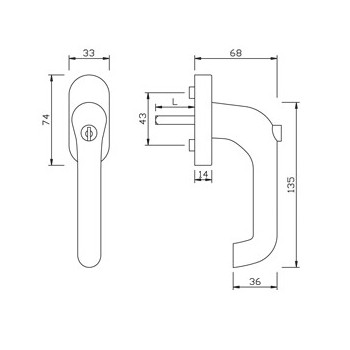 Window handle gQ FG60.S.ER