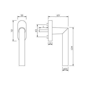 Window handle gQ FG61.AL