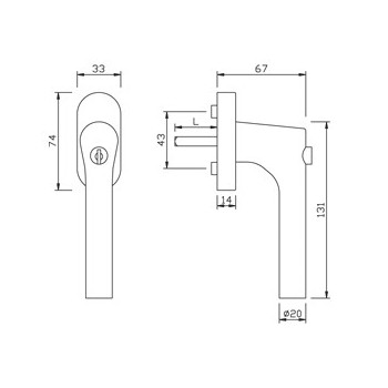 Window handle gQ FG61.S.AL