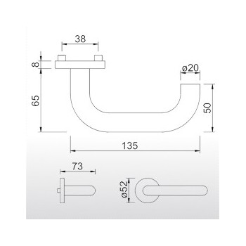 Handle without spindle DG 60.ER.RS.LT