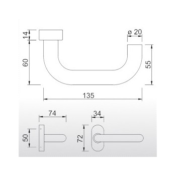 Handle without spindle DG 60.ER.ORS.LT