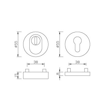 Protective rosette (pair) ZA PZ 15 mm ER