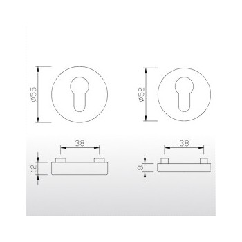 Protective rosette (pair) with insert cover ER