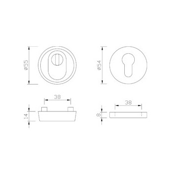 Protective rosette (pair) with insert cover (ZA) ER