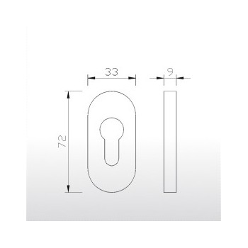Slide-on oval rosette 9 mm ER