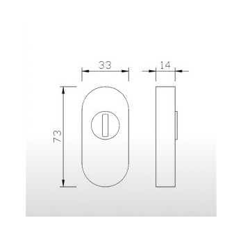 Oval slide-on rosette with insert cover (ZA) ER