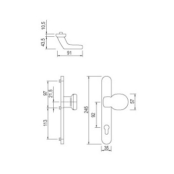 Knob-SZ gQ DG58 PZ92 STAINLESS STEEL.