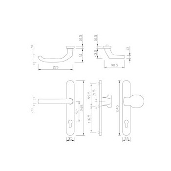 Handle-G gQ DG58 PZ92 STEEL 216 055235+067649