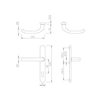 Drücker-KL gQ DG58 PZ92 BRAUN 216 061137+061947