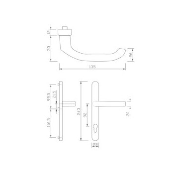 Handle-SZ gQ DG28 PZ92 EXT. STEEL MAT 216