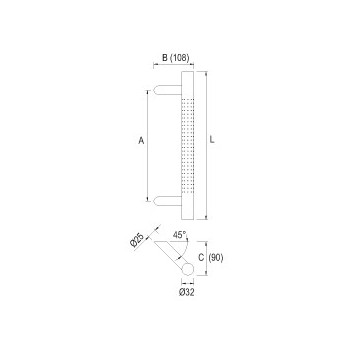 Hand-rail TG 11.ER.GS.45st with elongated supports